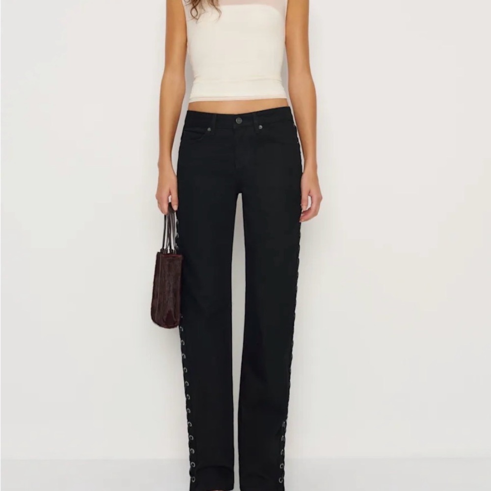 Reformation Black Straight Leg Jeans